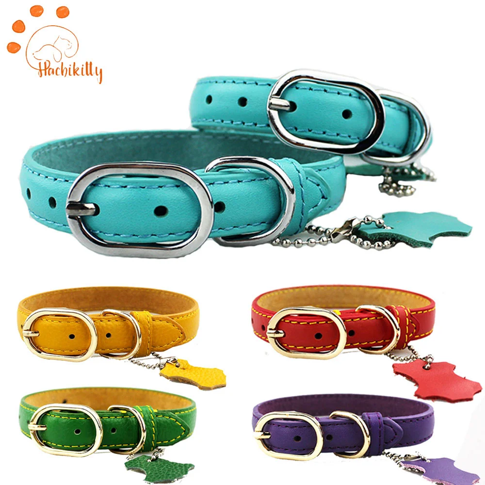 

Leather Dog Collar Leashes for Small Large Dogs Collars Cat Adjustable Dog-Callar for Cat Neck Collars Dogs Pet Products PY0217