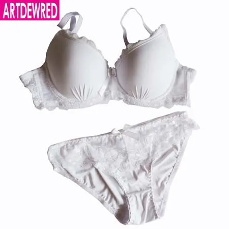 New arrival Women Sexy Plus Size Big Lace Bra Sets Solid Comfortable Bra Panty Set Sexy Lingerie Set Wave style Bra & Brief Sets bra and knicker sets cheap Bra & Brief Sets