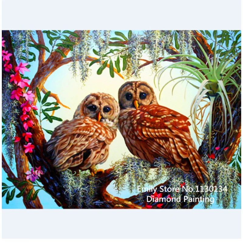 

Full 3D Diy diamond painting Square rhinestone cross stitch Mosaic Diamond embroidery Owl nest crafts Resin Needlework DP65