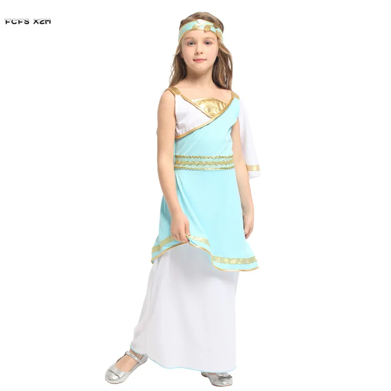 Girls Halloween Goddess Athena Costumes Kids Children Greece