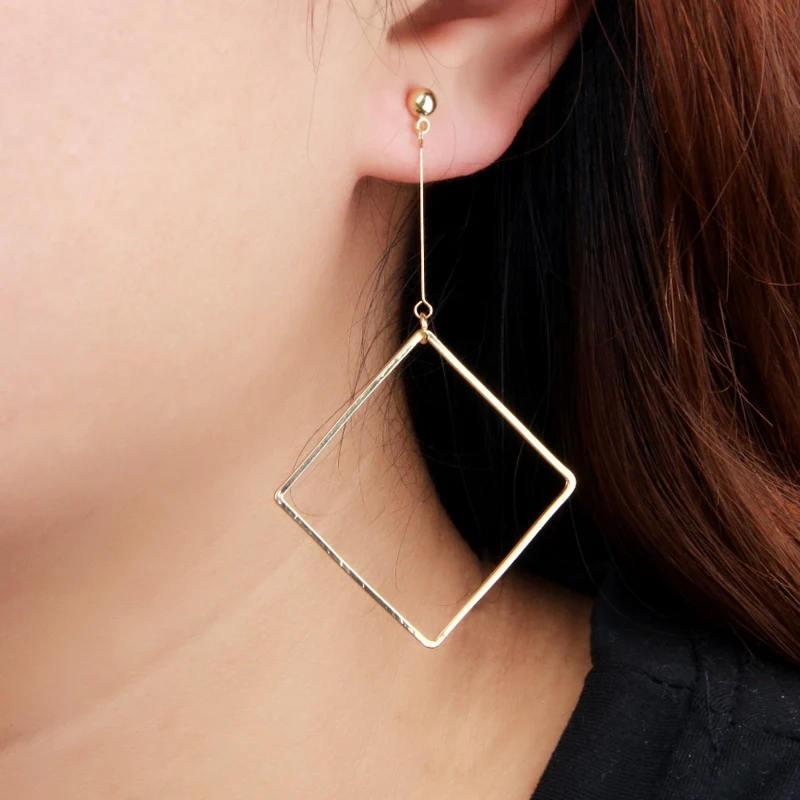 Geometric Square Stud Earrings (8)