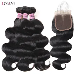 Lolly Malaysian Body Wave Bundles with Closure 3 Bundles With Closure 100% Human Hair Bundles with Closure Non Remy Extensions Lolly Malaysian Body Wave Bundles with Closure 3 Bundles With Closure 100% Human Hair Bundles with Closure Non Remy Extensions