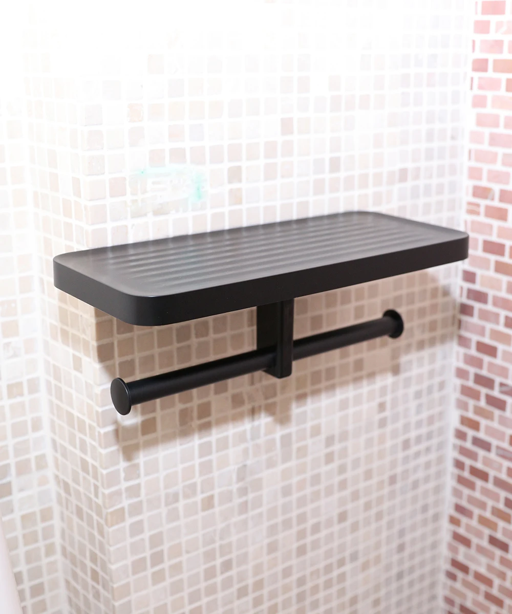 

CRW Multi-function double toilet paper holder shelf with wall-mounted Bathroom Storage Shelf ASC8091