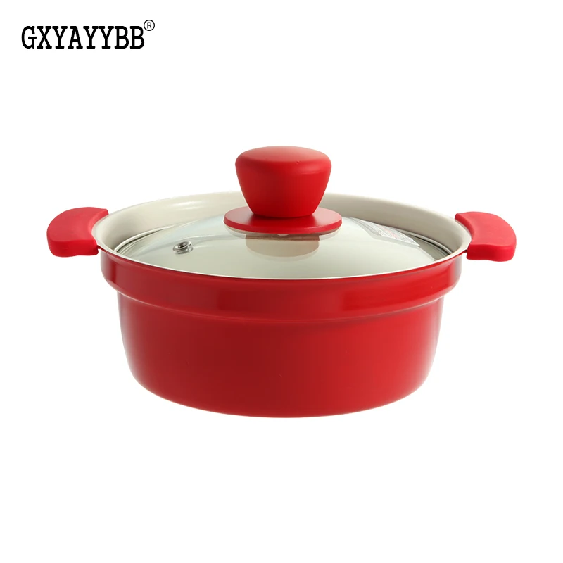 

Korean 24CM Nonstick pan Soup pot Enamel non-stick pan Cookware Frying Pan Saucepan General Use for Gas and Induction Cooker