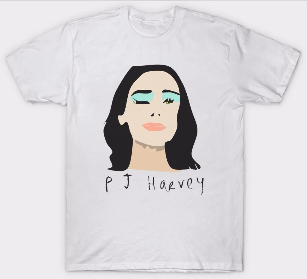 Странные Вещи Принт футболки оригинальные Для мужчин Pj Harvey рок-музыка Wo s белая