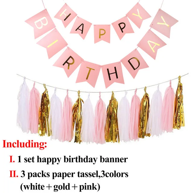 tassel banners party decorations birthday banner bunting garland flag HF