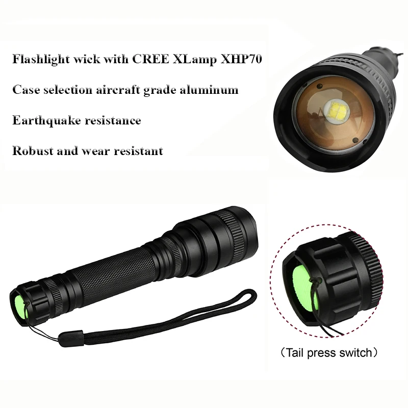 Litwod Z20 CREE XHP70 и XHP50 3200lm мощный светодиодный фонарик, фонарь, мощный зум, тактический фонарь, аккумулятор 18650 для кемпинга