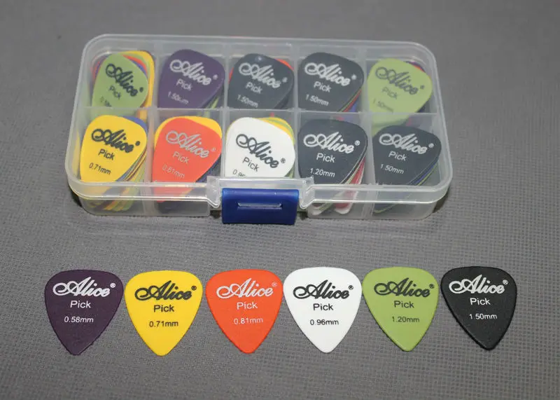 60pcs Alice Guitar Picks Plectrum Various Colors 6 Thickness 0.58mm/0
