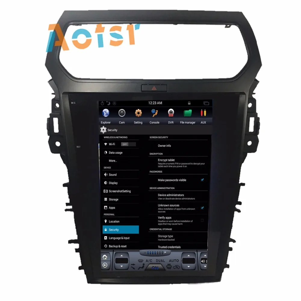 Best BIG Screen Tesla style Android 6.0 car GPS radio stereo For Ford Explorer 2011-2016 automotive gps navigation headunit BT no dvd 4