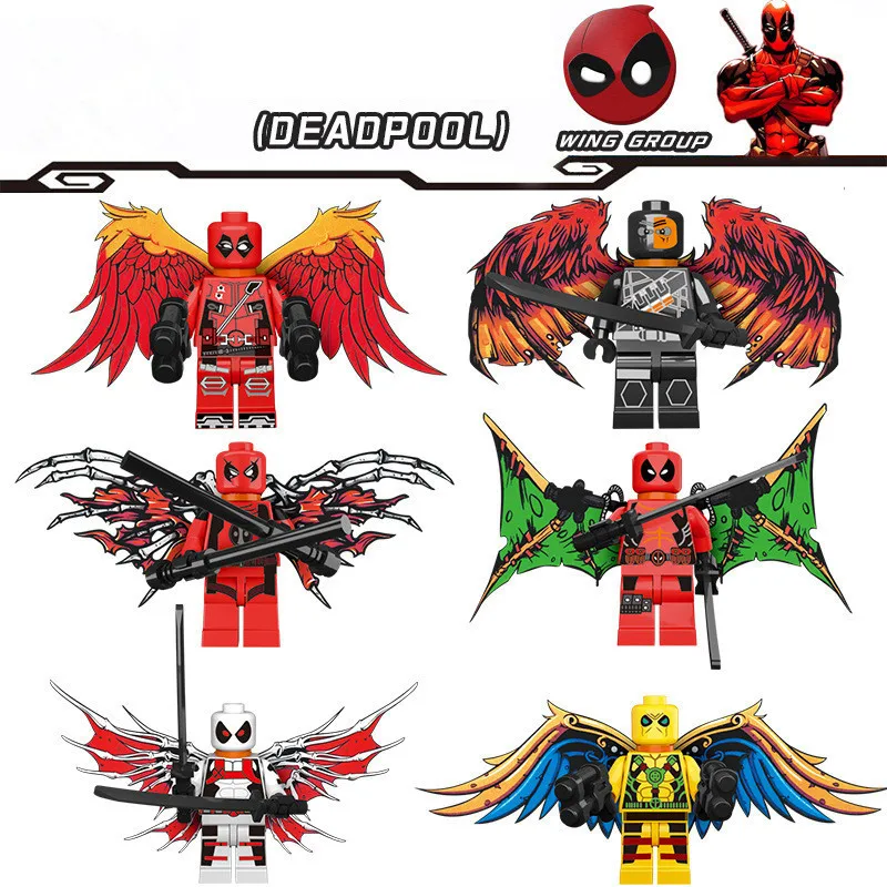

Super Hero Deadpool With Wings Hulk Iron Man Legoed Bricks Building Blocks Kit DIY Education Christmas Gifts Toys