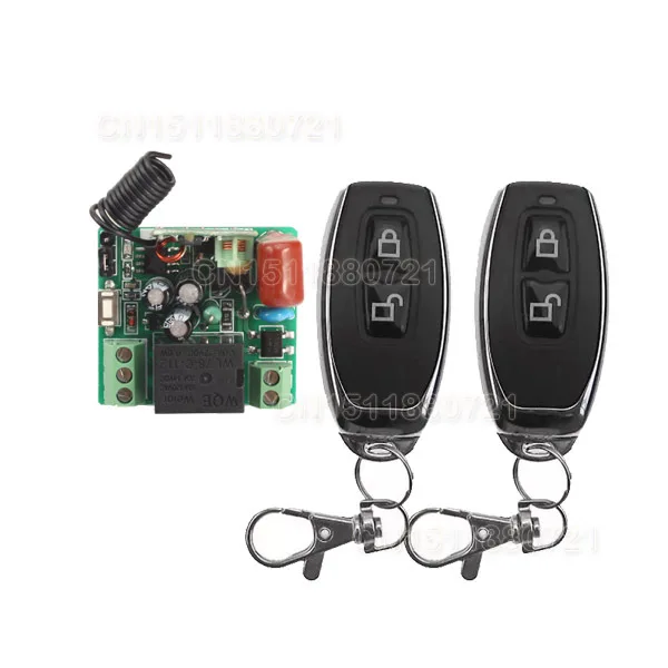 

220V 10A 1CH RF Wireless Remote Control Light Switch Interruptor 10A Light Lamp LED SMD 2PCS Transmitter Lock Unlock