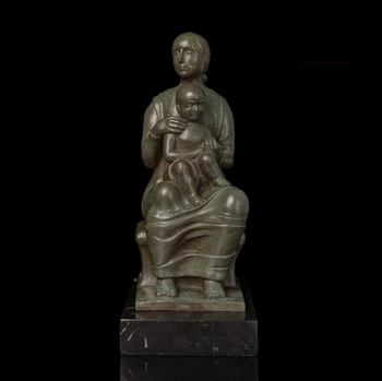 

29 CM Western Art Deco Bronze Women Girl Belle Maiden Children Boy Son Sculpture