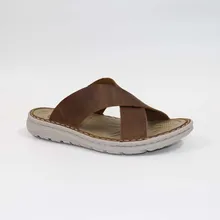 Мужские Кожаные слипоны из натуральной кожи; сандалии для мужчин; удобные Тапочки