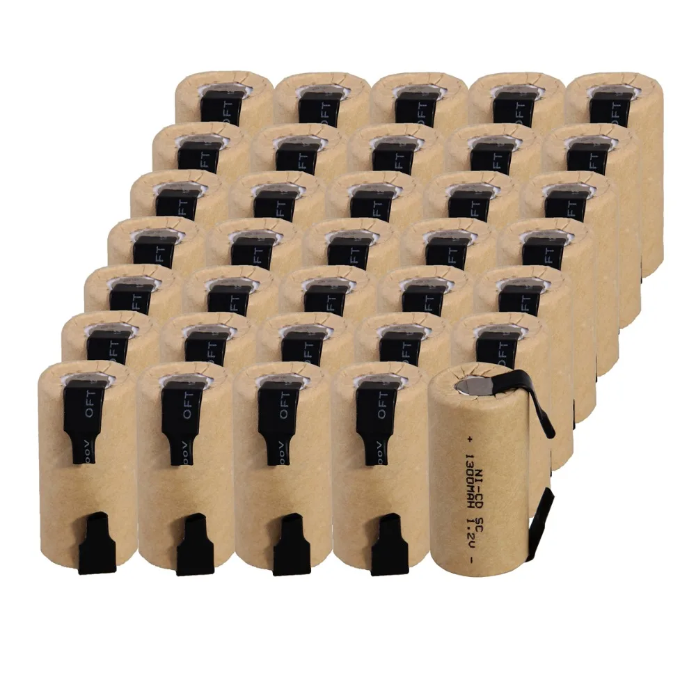35 pcs SC 1300mah 1.2v battery NICD rechargeable batteries for emergency light toy equipment power 4.25cm*2.2cm tools | Электроника