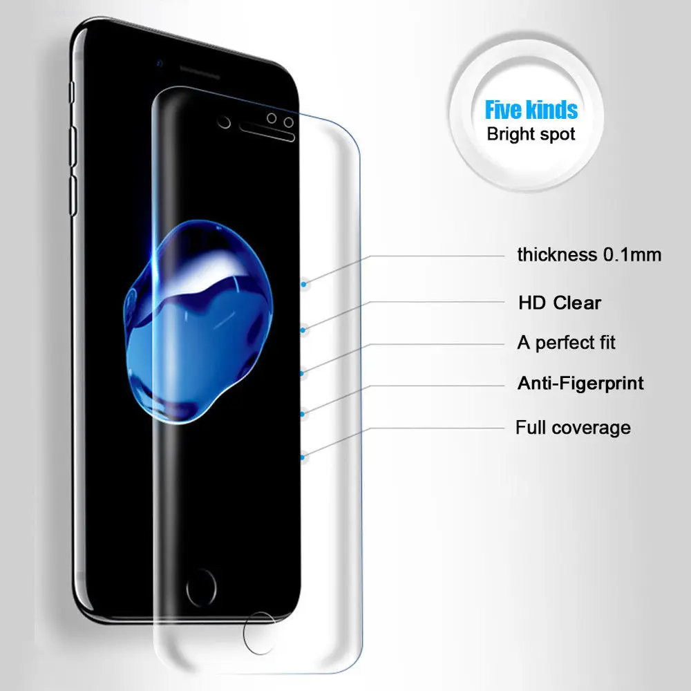 3D изогнутая Защитная пленка для экрана iphone 7 6 6s 8 X плюс samsung S9 Note S8 S7 край мягкий на