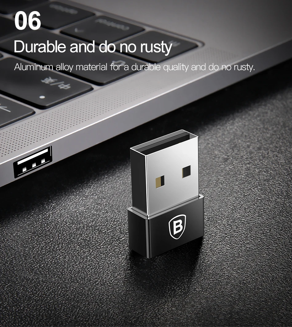 Baseus USB штекер для type C Женский адаптер USB C OTG Coverter для samsung S9 Plus Macbook Xiaomi Mi max 3 usb type-C кабель адаптер