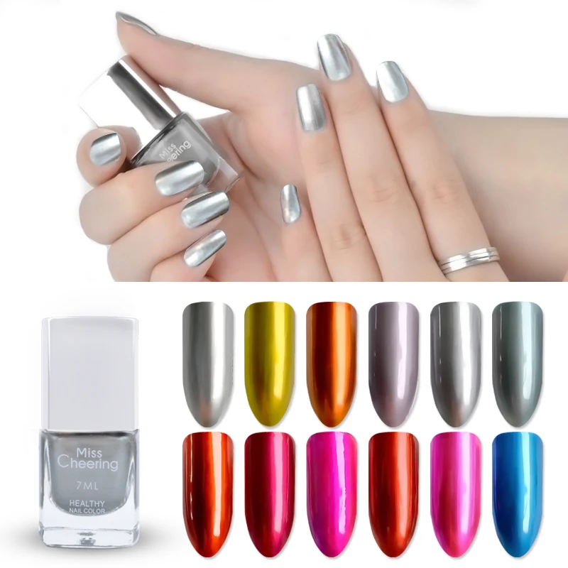 

Misscheering 1 Pcs Metallic Nail Polish Pure Color 7ml Mirror Effect Shiny Metal Polish Varnish Manicure Nail Tools