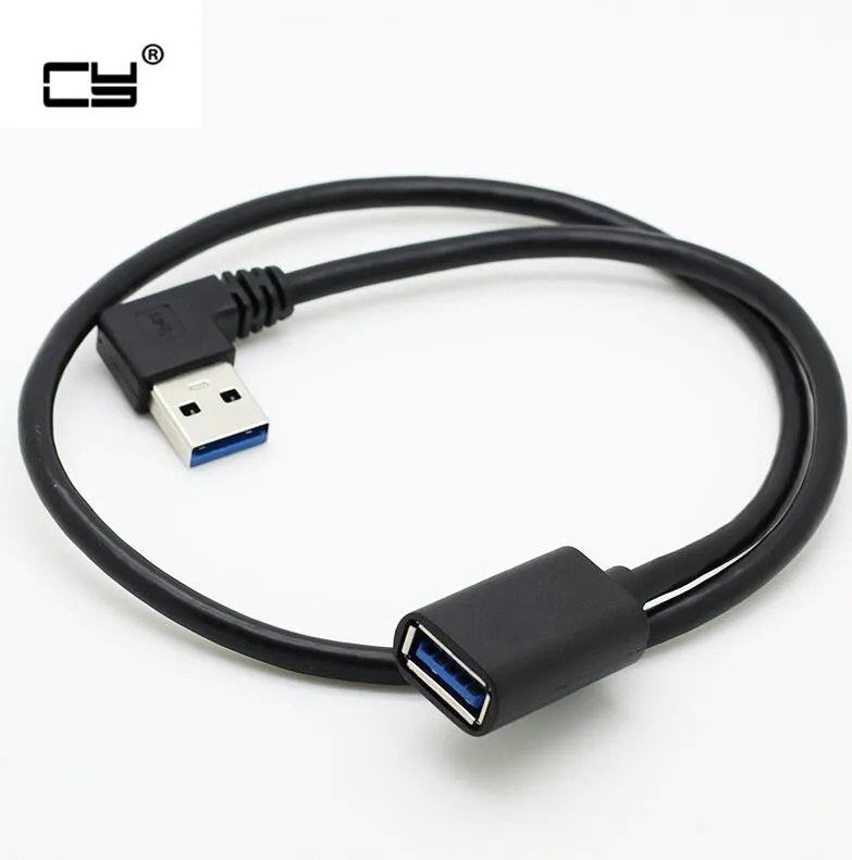 

90 degree Left bending USB3.0 Extension cord Male to Female USB3.0 Cable computer laptop connect network card U disk USB3 Line