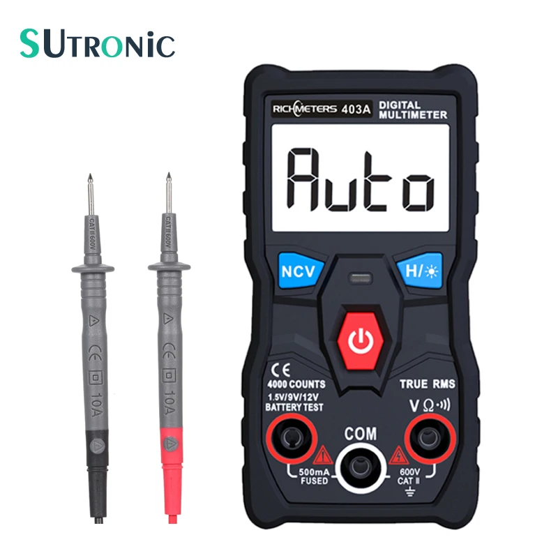 

RM403A Automatic Digital Multimeter True-RMS intelligent NCV 4000 Counts AC/DC Voltage Ohm Battery Test Tool