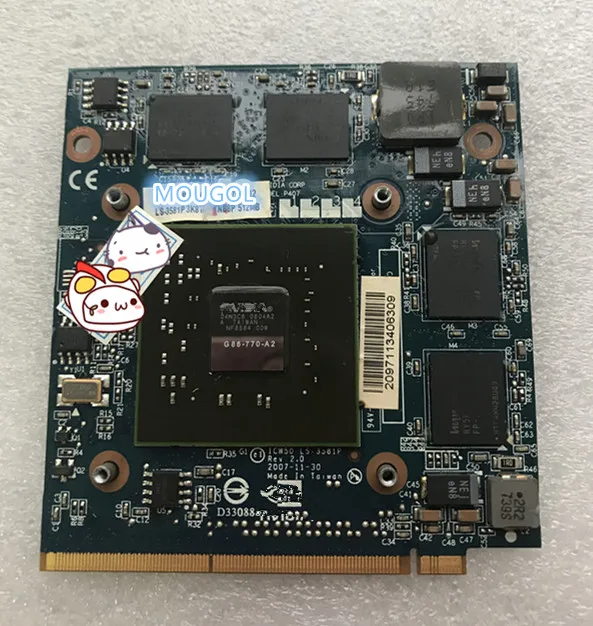  GeForce 8600 8600 M GS 8600MGS VGA Video Grafikkarte MXM II DDR2 512 MB G86-770-A2 für Acer 4520 55