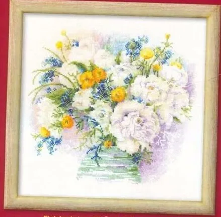 CS-1703 Cross Stitch Kit Watercolor Peonies Peony Flower Flowers riolis 1070