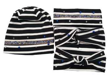

T175243 2017Newest set fashion whiteand black stripe headbands hair fascinators yoga crystal head band summer headband for women