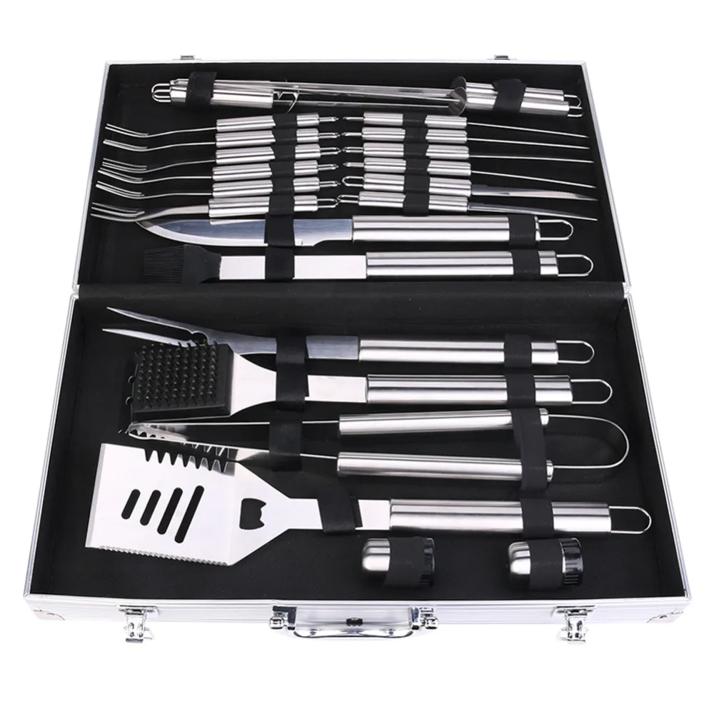 Barbecue Tool Set 24 pieces of stainless steel barbecue utensils and