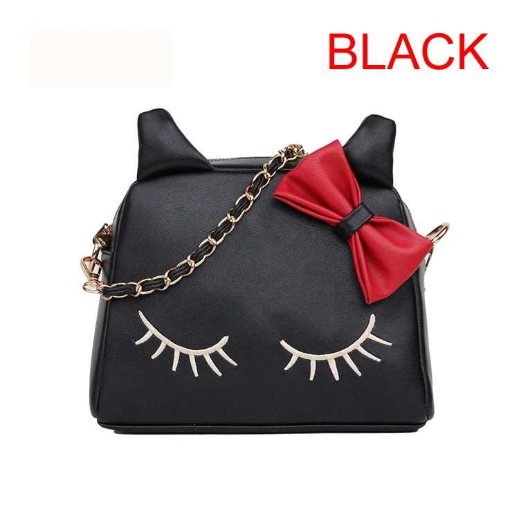 Handtasche 50 Pu Mädchen Teile Kleine Mode Nette Katze Schüchtern Ohr leder los Umhängetasche Orecchiette Bogen 8U8rwqvt