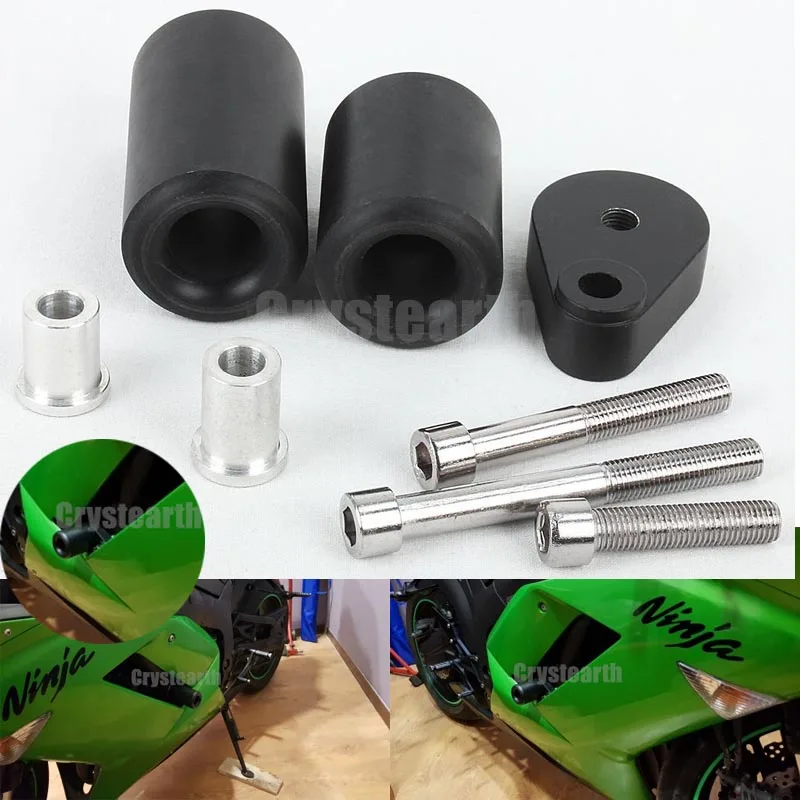 

Motorcycle Black Frame Sliders Falling Protection Anti Crash Pad Left & Right Side For Kawasaki Ninja ZX6R 2007-2008 ZX 6R 07 08