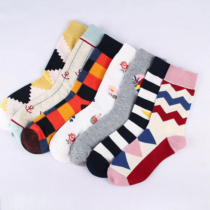 

Moda Socmark Home Style Happy Socks Geometric bornite Funny Socks Man Chaussette Homme Diabetic socks