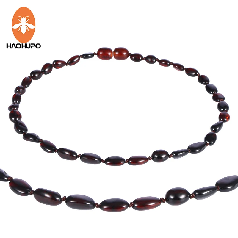 spesifikasi HAOHUPO 5 Baru Desain Baroque Natural Baltic Amber Gigi Kalung untuk Bayi Ambre Perhiasan Batu Alam 32 33 cm bayi Hadiah