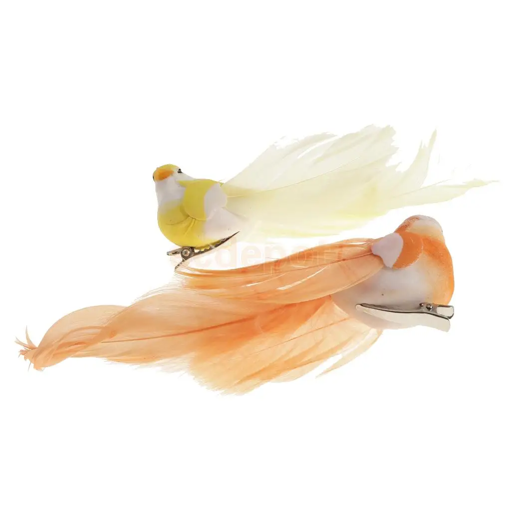 2pcs Artificial Birds Feather Foam Simulation Birds Home Decor