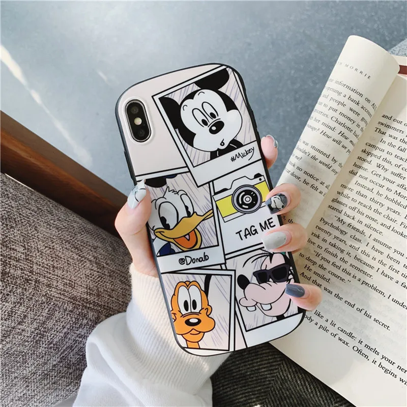 

Mickey Mouse Donald Duck Cartoon oval phone case for coque iphone 7 8 6s plus luxury back silicone case for iphone cover X XR XS