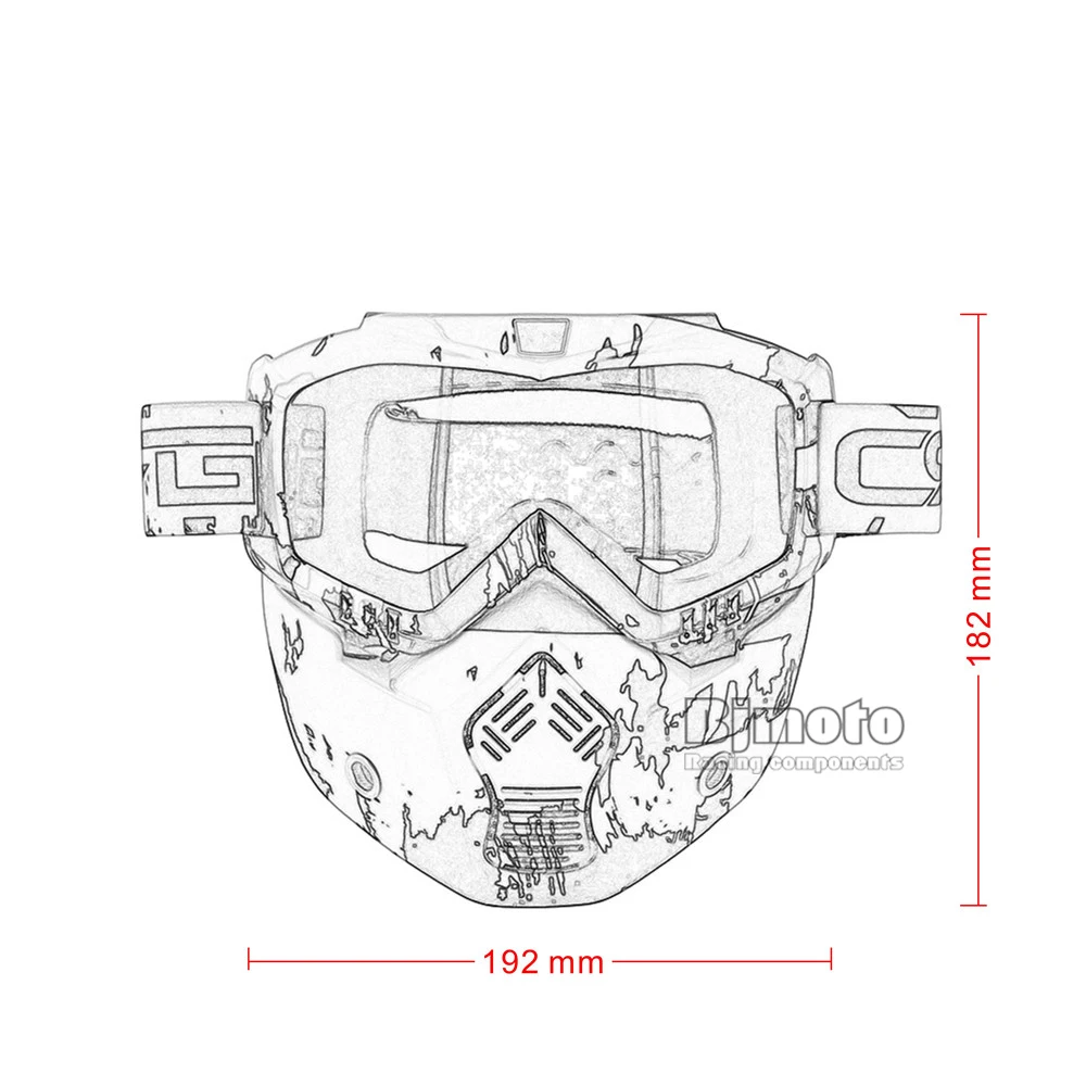 BJMOTO очки для мотокросса, маска для мотокросса, дорожные очки, мотоциклетные очки, очки с фильтром для рта, шлем