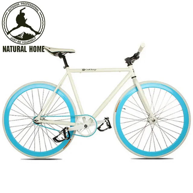Cheap [NaturalHome] Brand Fixed Gear Bicycle Bike for Men Women Bicycle Bicicletas 26 inch Adult Sports Road Bikes Unisex Biycles