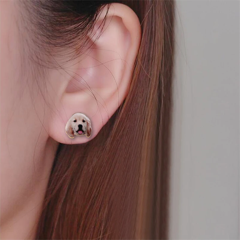 2017 новые модные милые женские серьги гвоздики в виде таксы с животными стиле