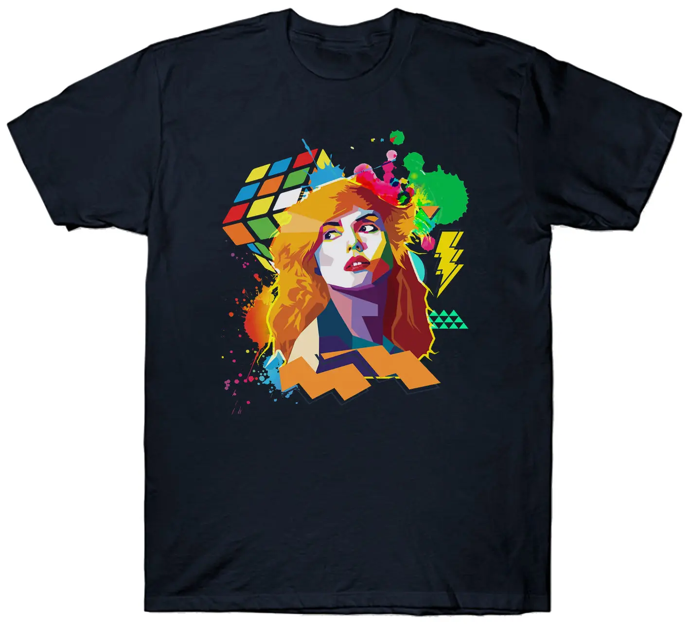 BLONDIE T SHIRT POP ART MUSIC RETRO VINTAGE BIRTHDAY ROCK 1970'S 1980'S 1990'S New Fashion Casual Cotton Short-Sleeve |