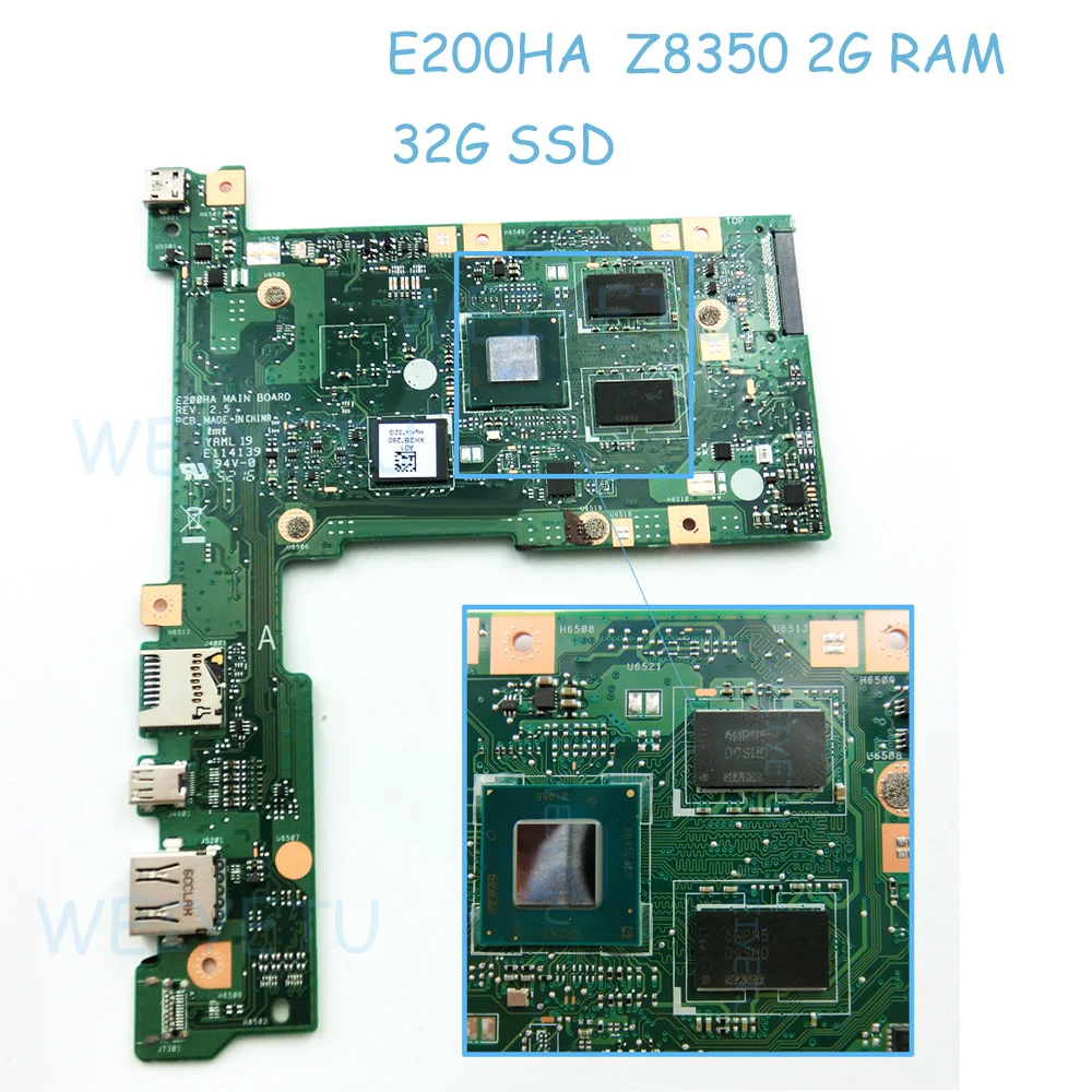 

E200HA MAIN_BD._2G/Z8350 Motherboard for ASUS E200HA E200H Laptop Mainboard With 2G RAM Z8350 CPU 32G SSD 90NL0070-R00041