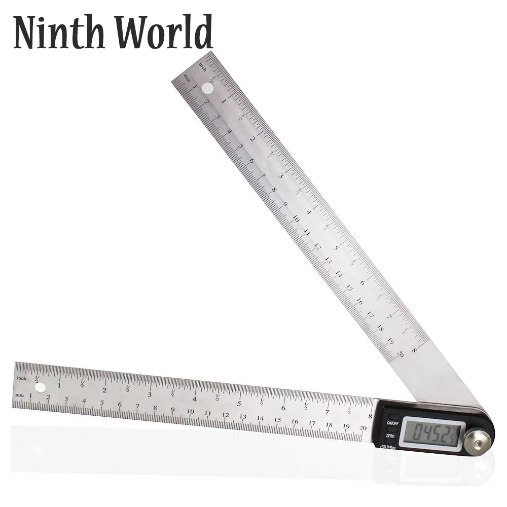  Digital Angle Finder 7-Inch Digital LCD Display Protractor 200mm Stainless Steel Angle Finder Ruler