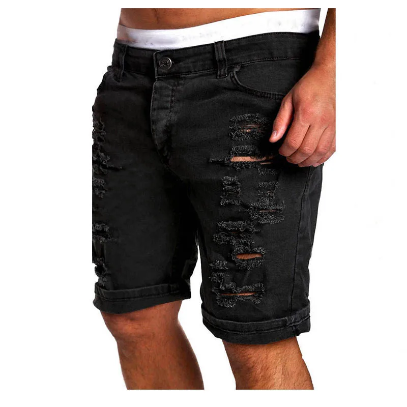 2018 New Fashion Summer Mens Denim Shorts Slim Regular Casual Knee