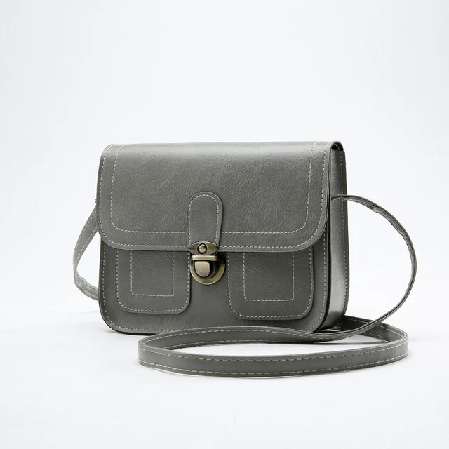 Новая Корейская версия маленькая квадратная модная женская винтажная сумка через плечо сумка-мессенджер сумка для мобильного телефона - Color: Dark grey