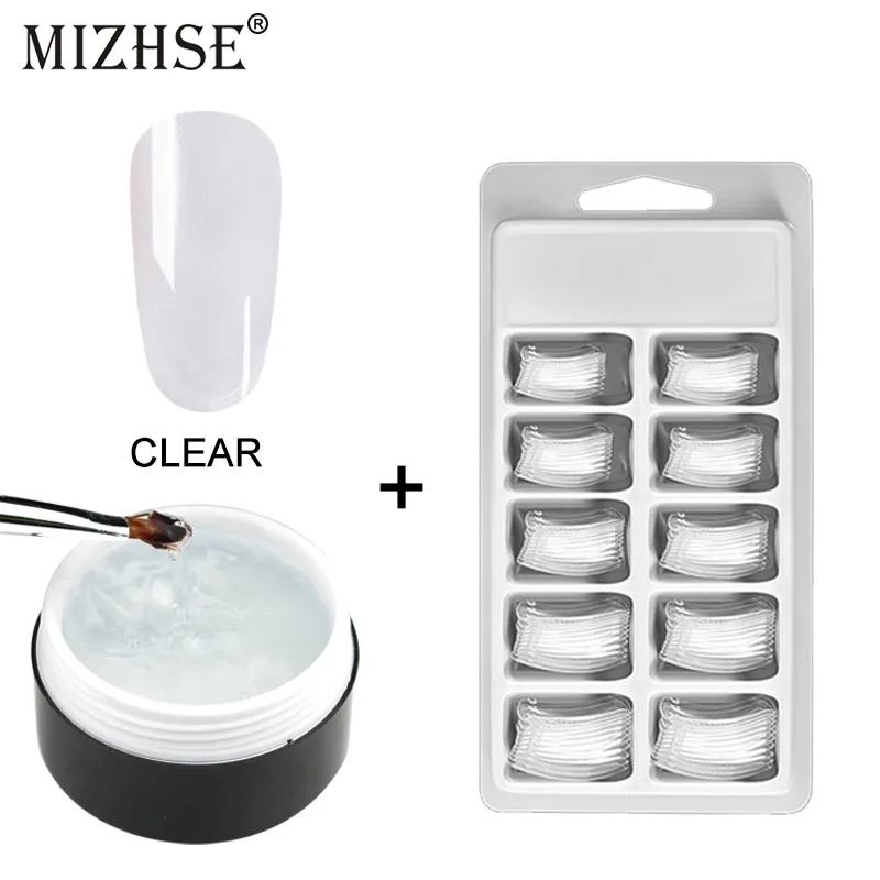 Clear and mold MIZHSE 15 г полигель для наращивания ногтей стекло твердое желе быстрое строительство УФ гель для наращивания ногтей акриловый полигель замочить от полигель - Цвет: Clear and mold