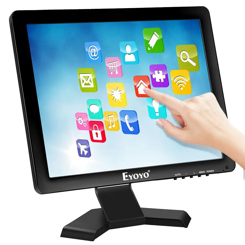 Eyoyo 15 Inch Touchscreen Monitor HDMI VGA LED Monitor 4 3 Display 1024 768 Built in 1