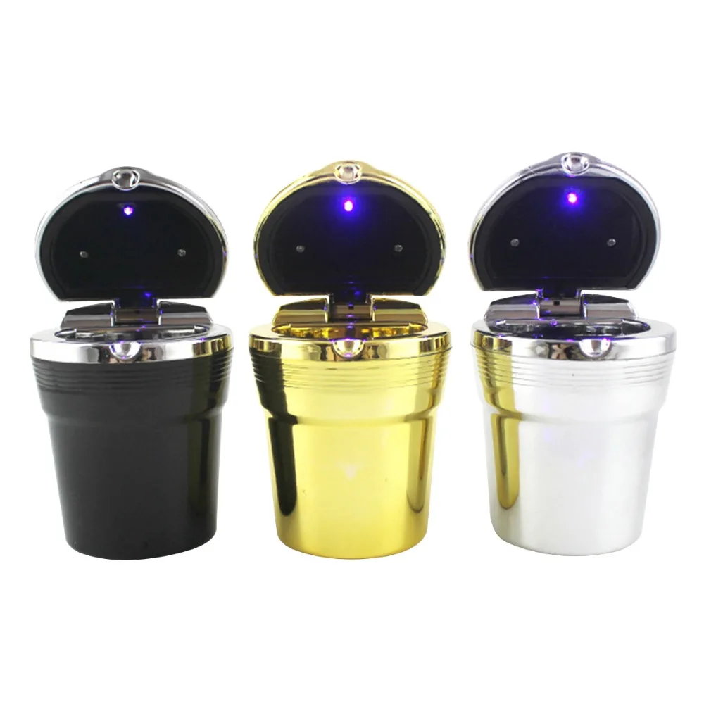 Ashtray For Car with Light LED Cigarette Ashtrays Portable Auto Car