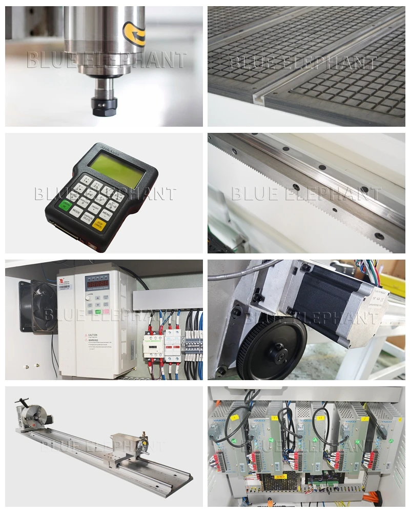 machinery parts of 1325 frame structure cnc router with rotary device