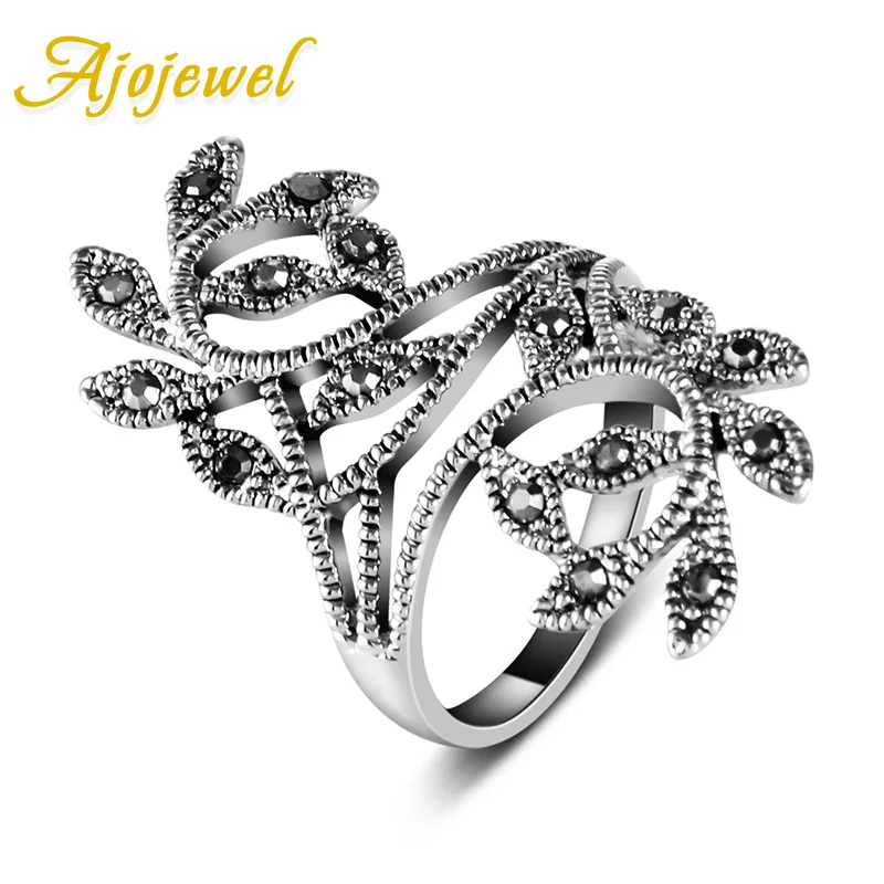 Женское Винтажное кольцо в виде листьев из цинкового сплава|leaf ring|brand rings for womenrings - Фото №1