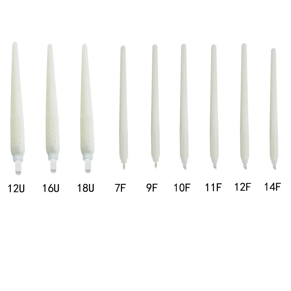 

Microblading Manual Disposable Pen With Needles Eyebrow Tattoo Permanent Makeup Curved Flex / 12/16/18U Shape Blades Needles