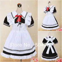 Черный и Белый Короткие рукава Готическая Лолита платье/викторианской платье/костюм для Хэллоуина