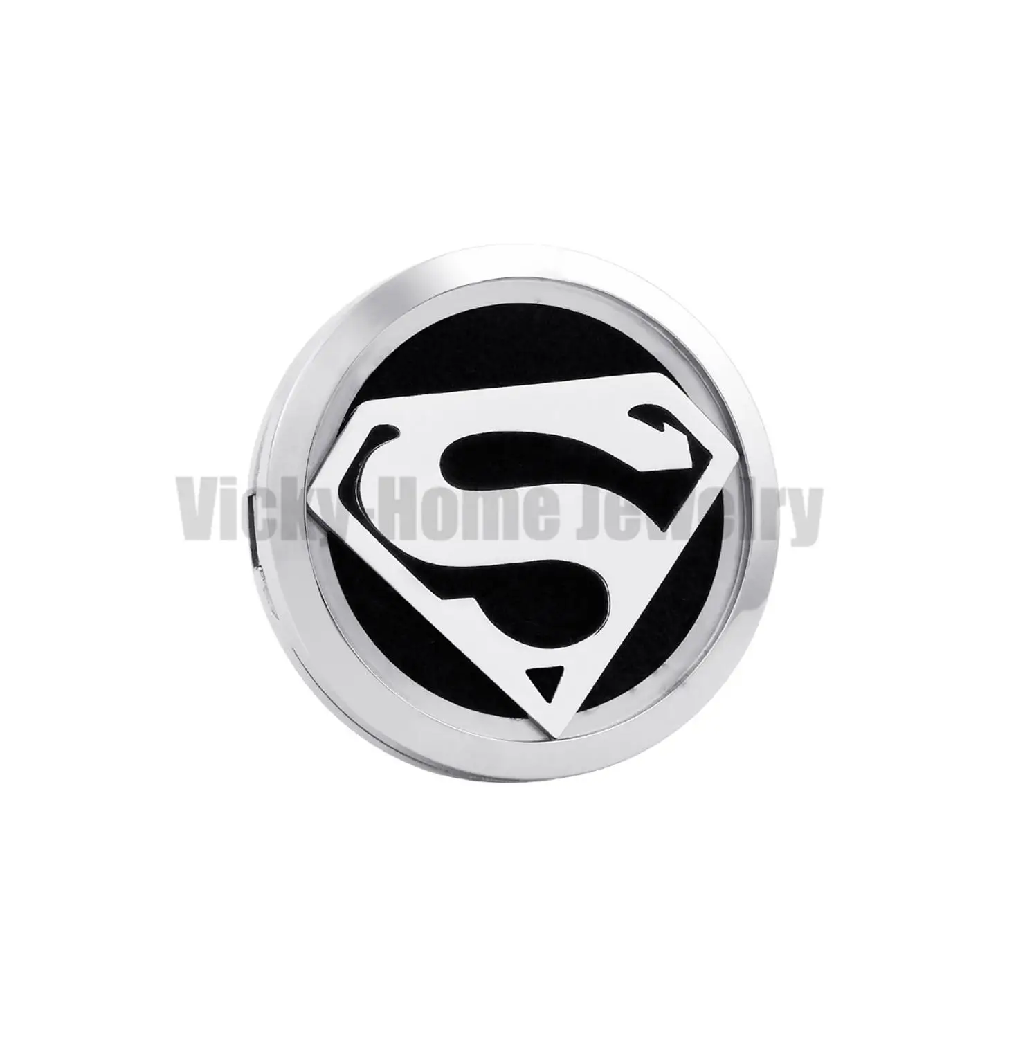 Серебряный Супермен(30 мм-38 мм) Магнитный диффузор 316 из нержавеющей стали автомобильный аромат свободно открывающийся с подкладкой эфирное масло автомобильный диффузор медальоны - Окраска металла: 30mm