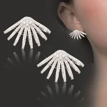 SINLEERY шикарные Твердые пустотелые серьги гвоздики для женщин блестящие Кристальные серьги на заказ ювелирные изделия ES360 SSG